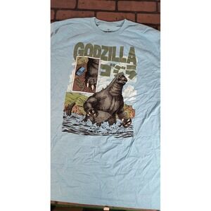 GODZILLA in the Water & Crushing Road Blue T-shirt ~Never Worn~ 3XL